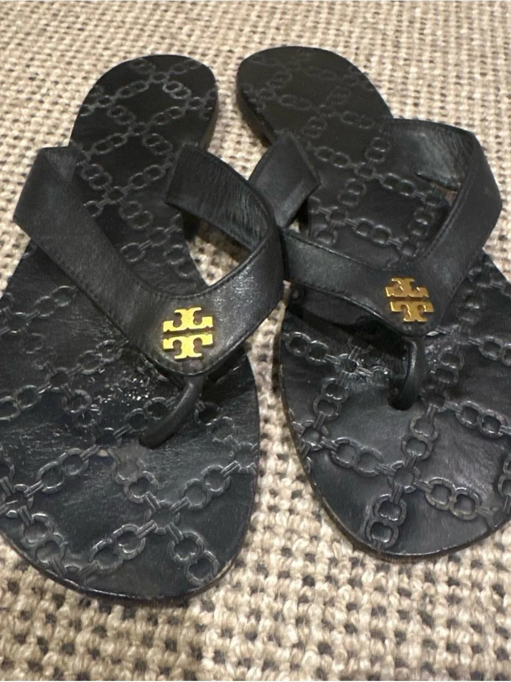 Black Tory Burch Flip Flops